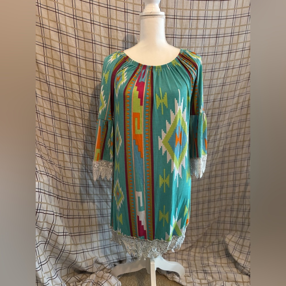 Colorful Patterned Women's Dress